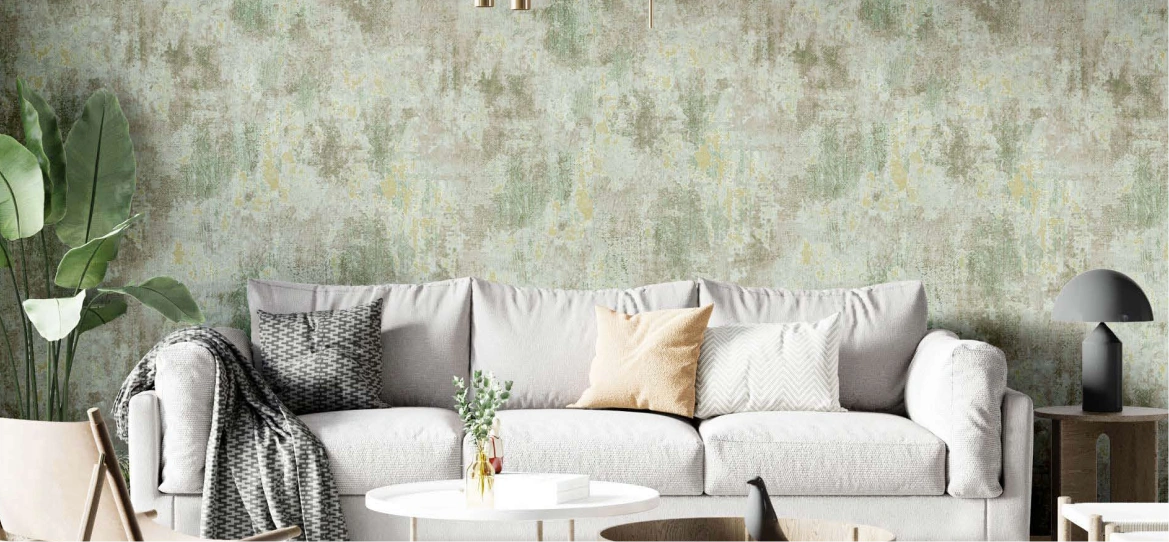 Green Plaster Wallpaper